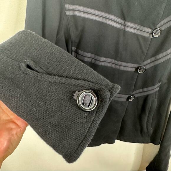 Lululemon Admiral Military Jacket Black Gray Stretch Full Zip High Neck Size 8 - Picture 6 of 10